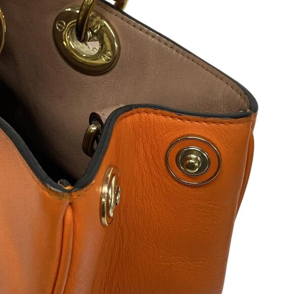 Auth DIOR/ChristianDior Diorissimo Orange Leather Tote Bag - Picture 12 of 15